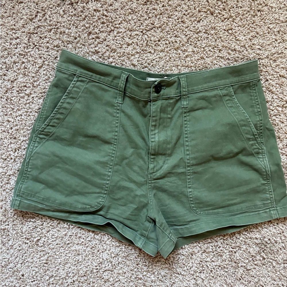 Madewell Green Cargo Stretch Cotton Blend Perfect Vintage Fatigue Shorts